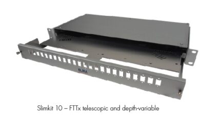 Sub Rack: ELMA typ SLIMKIT 10-FTTX 10-200; LWT-Distributor for splite trays